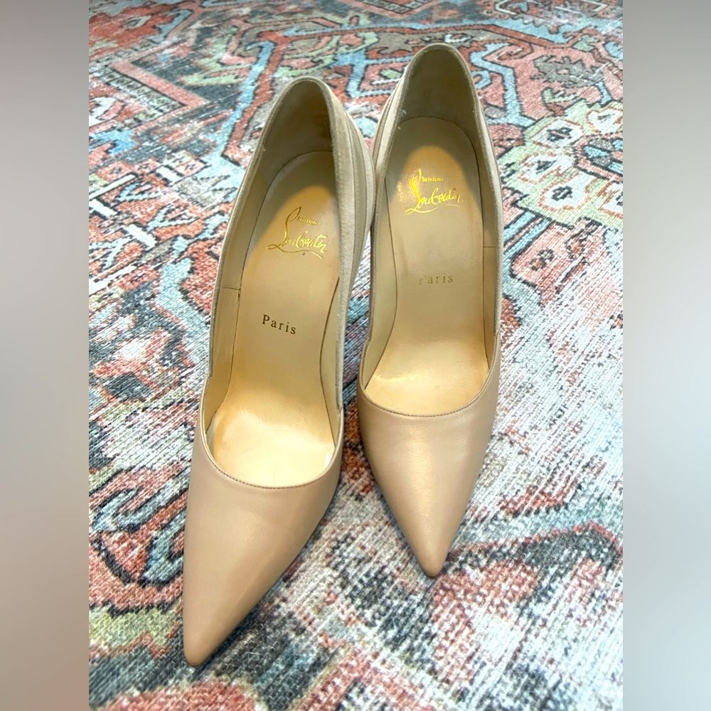 Christian Louboutin Leather and Suede Super Multi Media Pump